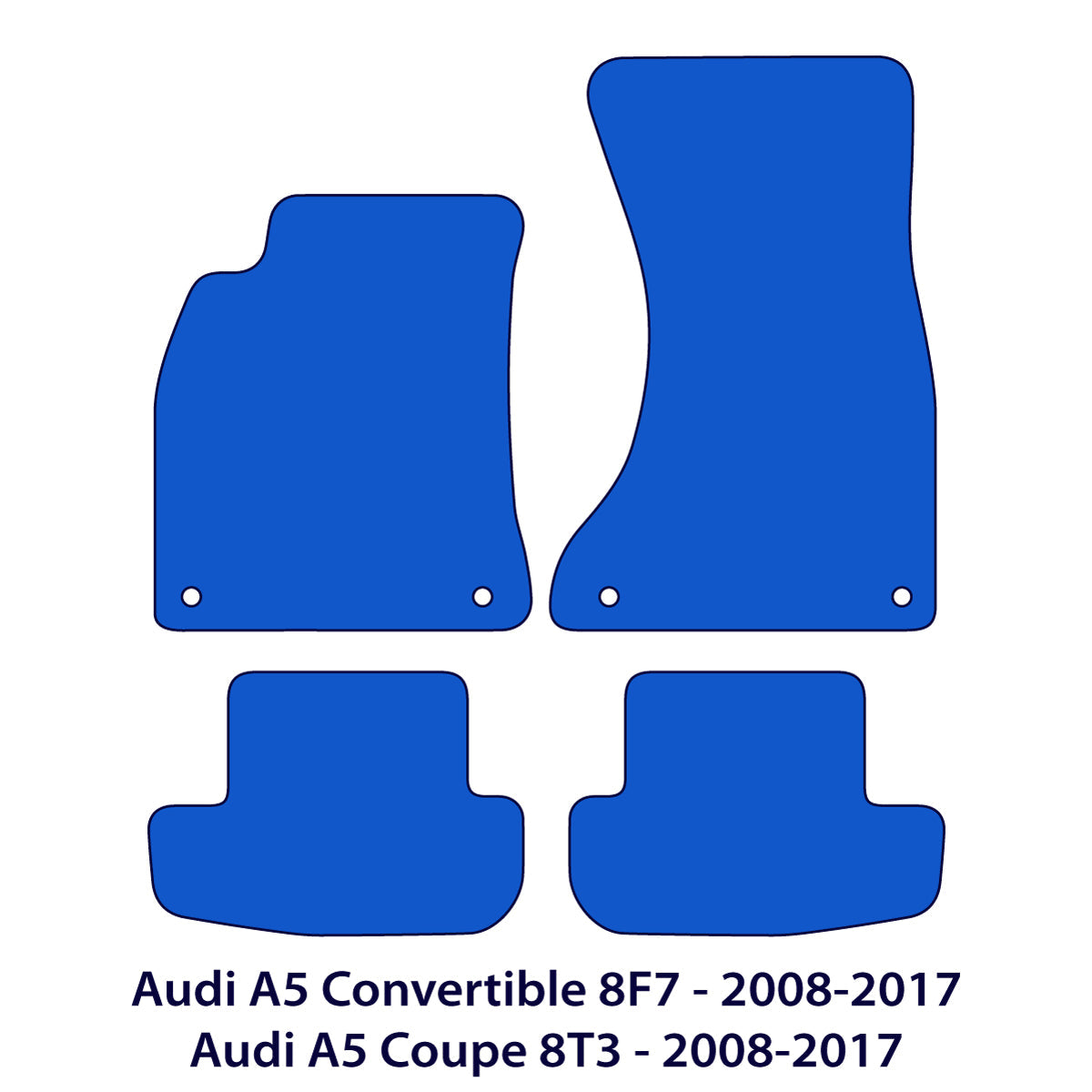 Audi A5 / S5 / RS5 Velour Floor Mats 2008-2017 – 8F7, 8T3 – Black