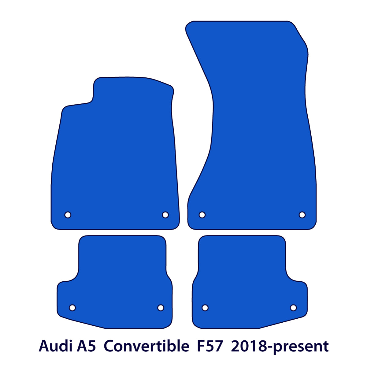 Audi A5 & S5 Convertible Velour Floor Mats 2018-2024 – F57 – Black