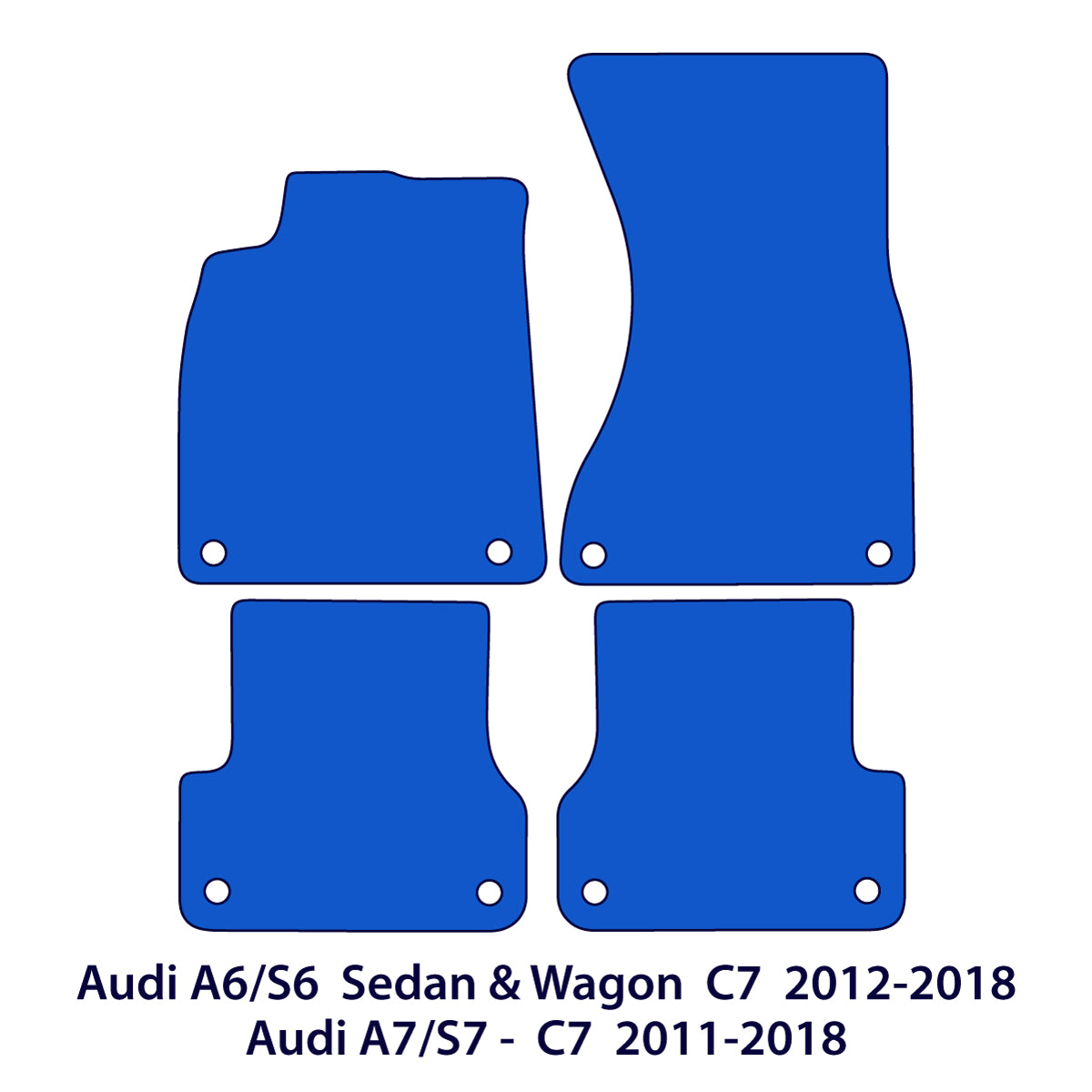 Audi A6/S6 2012-2018 & A7/S7/RS7 Velour Floor Mats – C7 – Black Exclusive