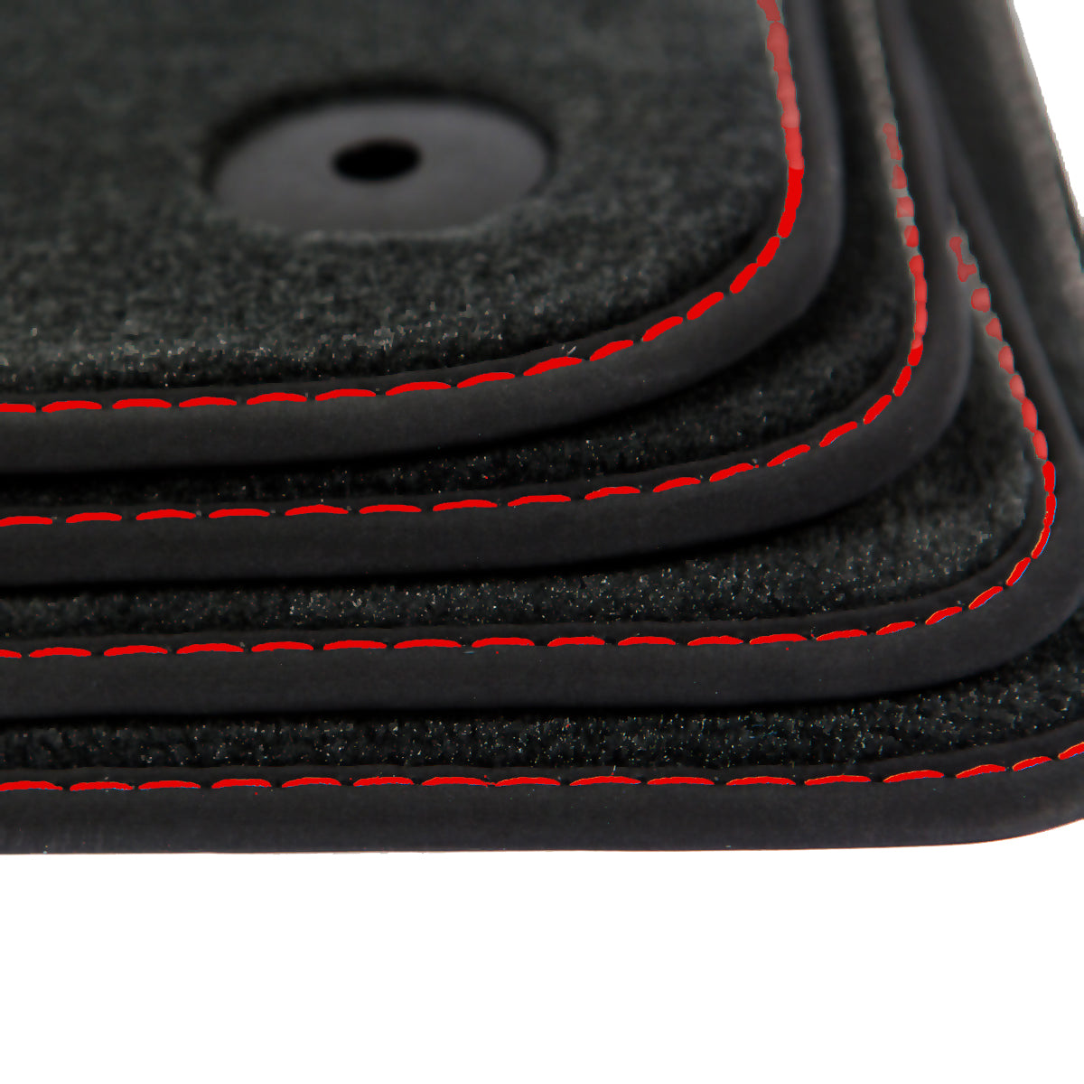 Audi A6 &amp; S6 Velour Floor Mats 2005-2011 – C6 – Red Stitching