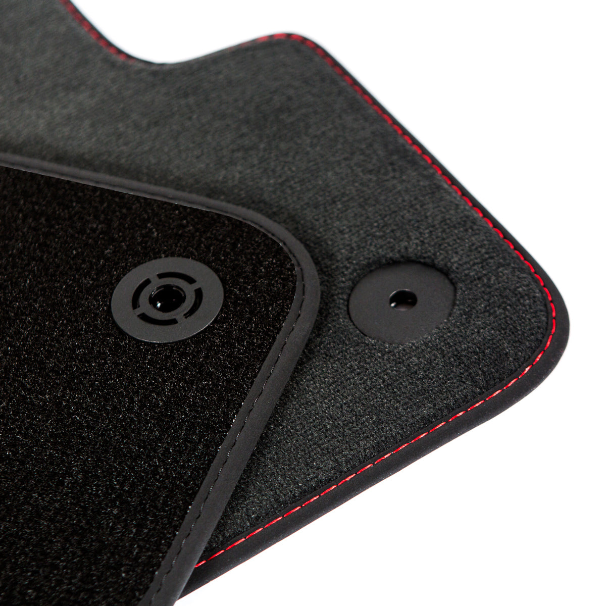 Audi A6 &amp; S6 Velour Floor Mats 2005-2011 – C6 – Red Stitching