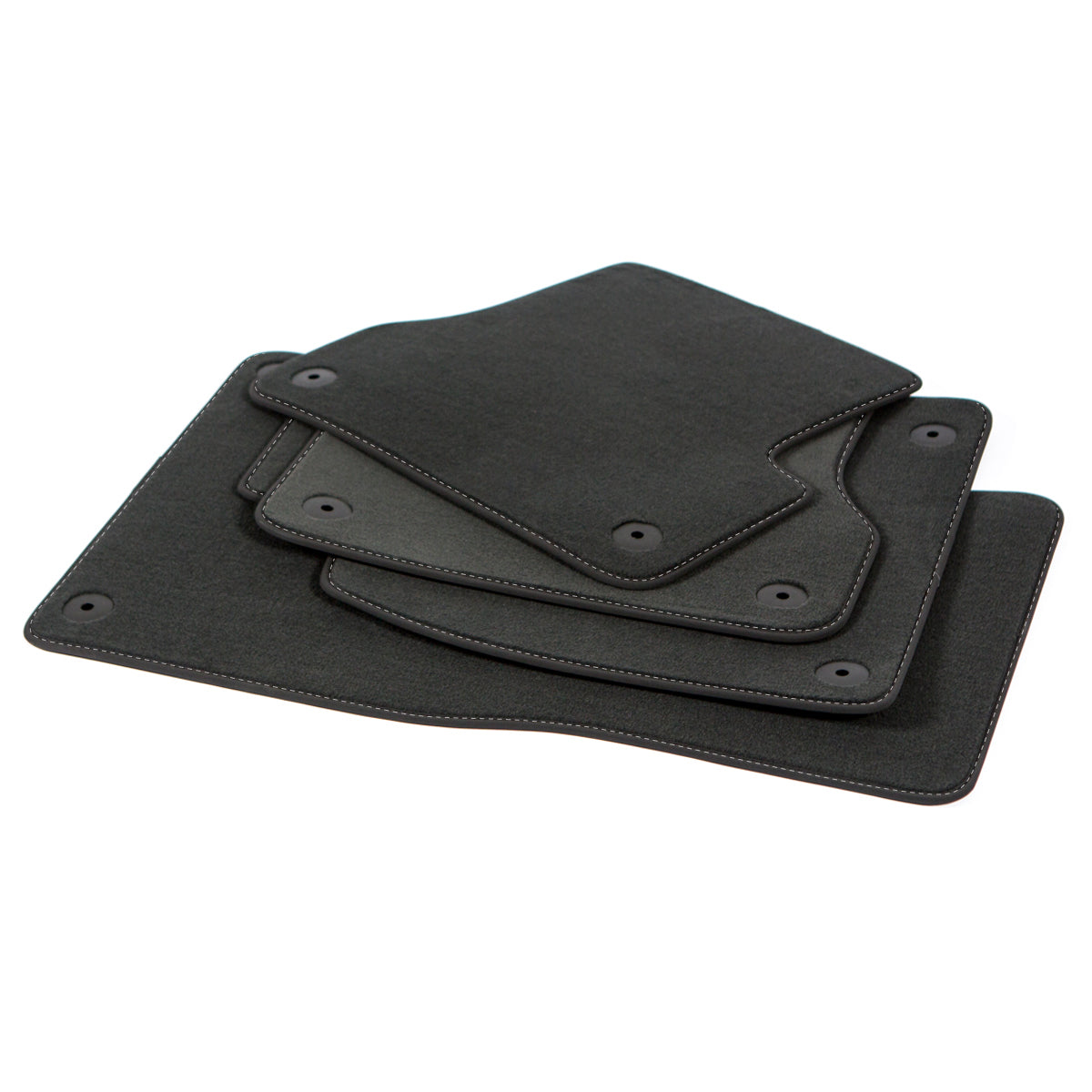 Audi A6 &amp; S6 Velour Floor Mats 2005-2011 – C6 – Silver Stitching