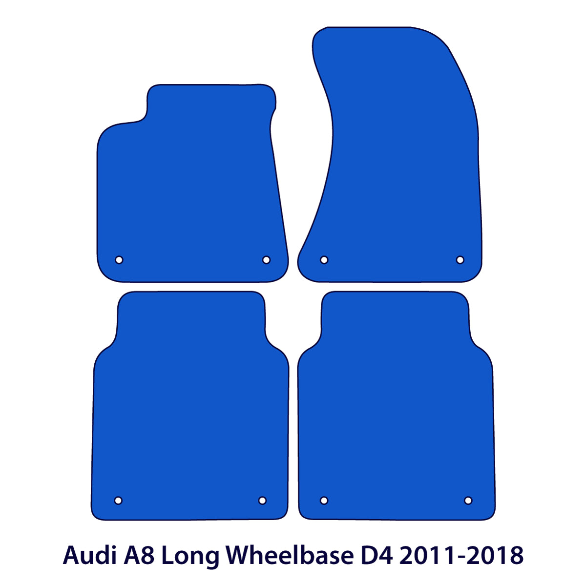 Audi A8 Long Wheelbase Velour Floor Mats 2011-2018 – D4 – Black Exclusive