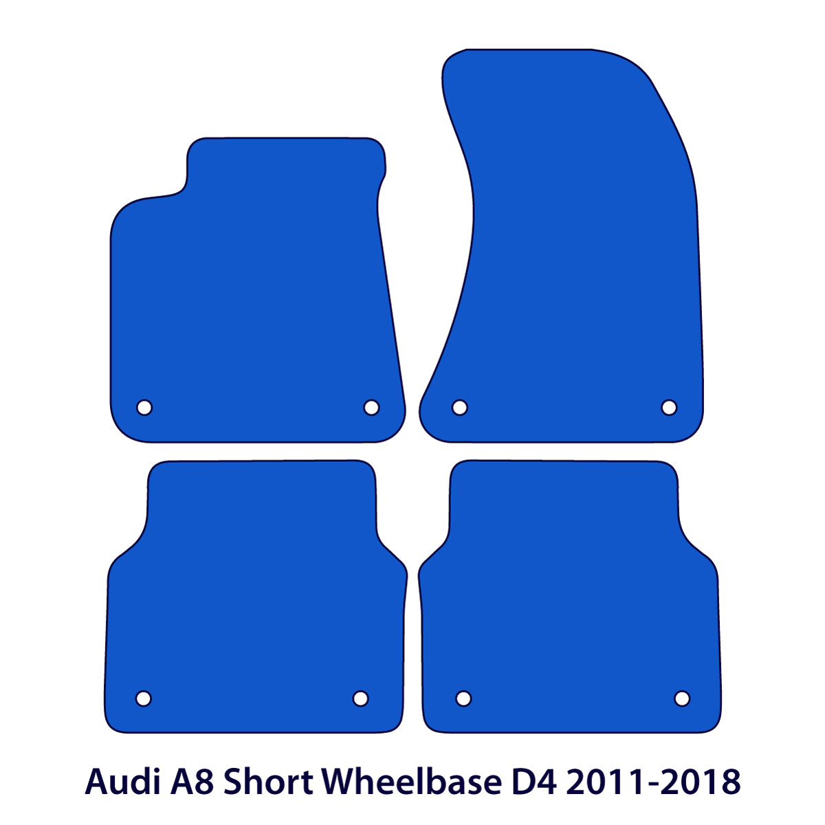 Audi A8/S8 Short Wheelbase Velour Floor Mats 2011-2018 – D4 – Black Exclusive