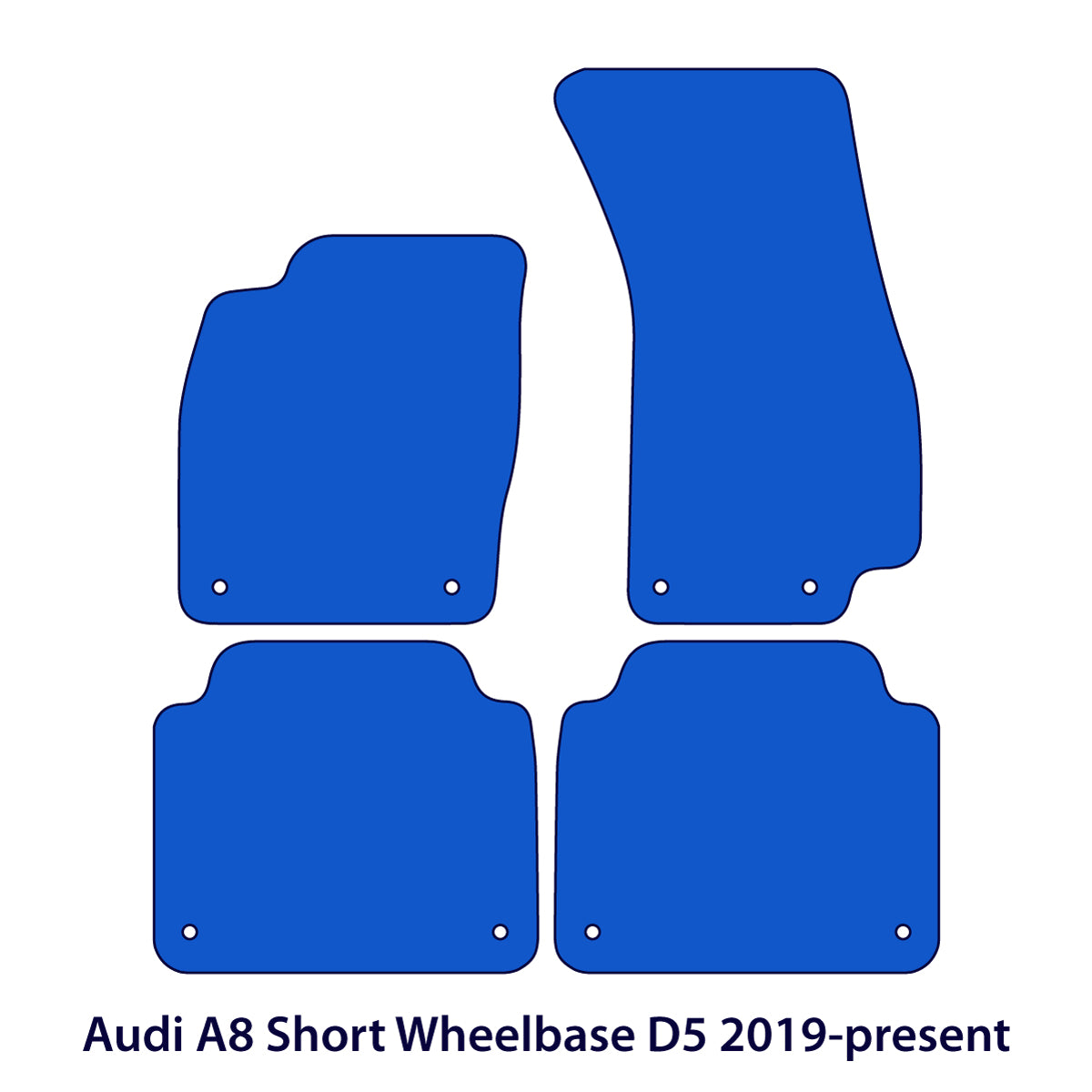 Audi A8/S8 Short Wheelbase Velour Floor Mats 2019-2025 –D5 – Silver Sportline