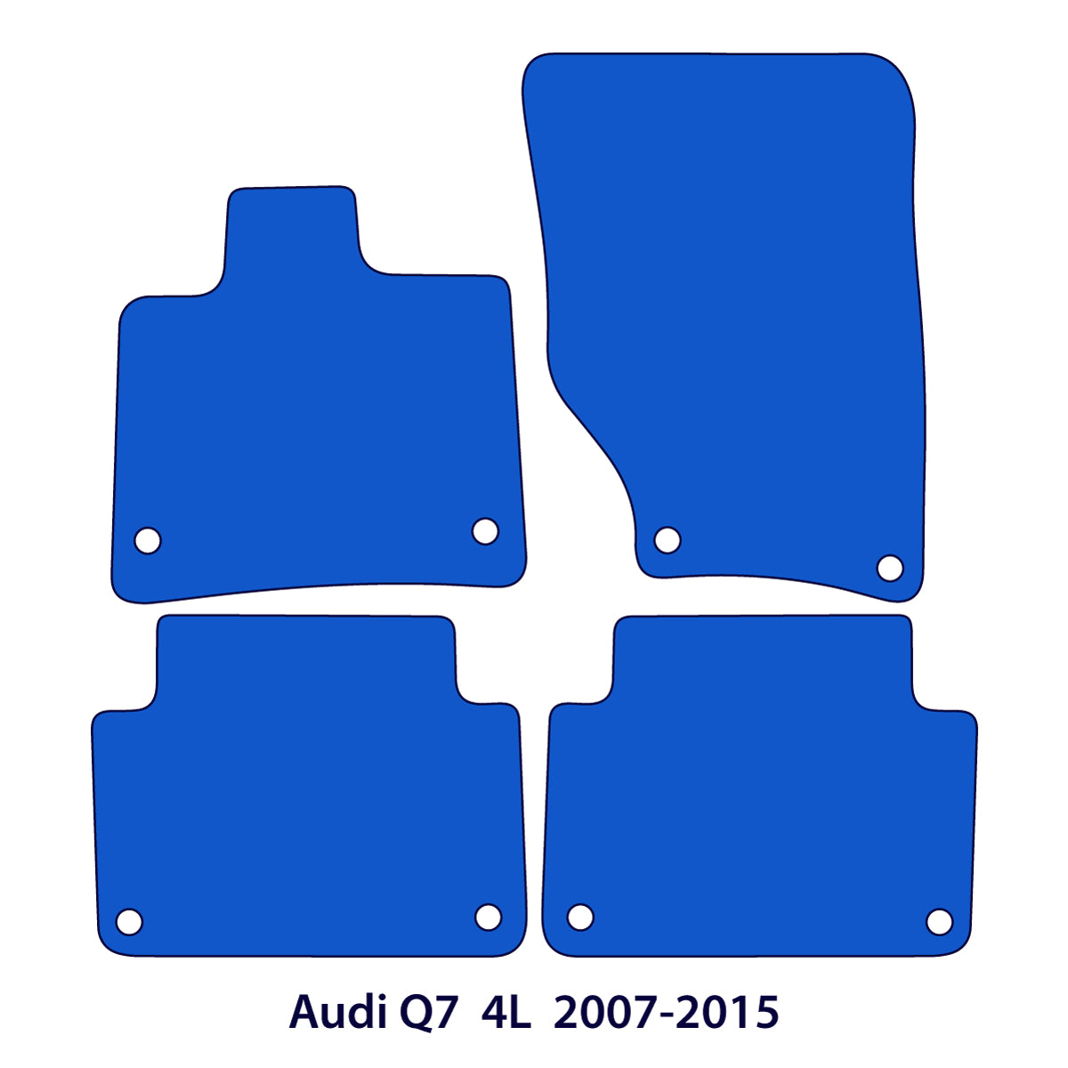 Audi Q7 Velour Floor Mats 2007-2015 – 4L – Silver Edging