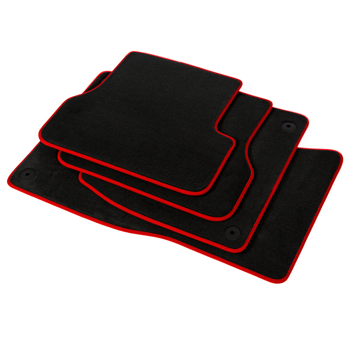 Audi Q7 &amp; Q8 Velour Floor Mats 2016-2025 – 4M – Red Edging