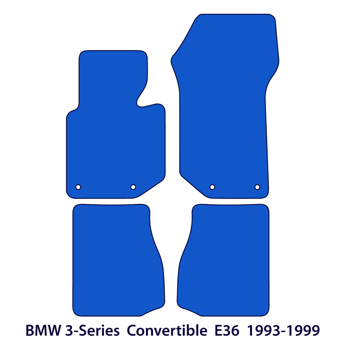 BMW 3-Series Convertible Velour Floor Mats – E36 – M Stitching