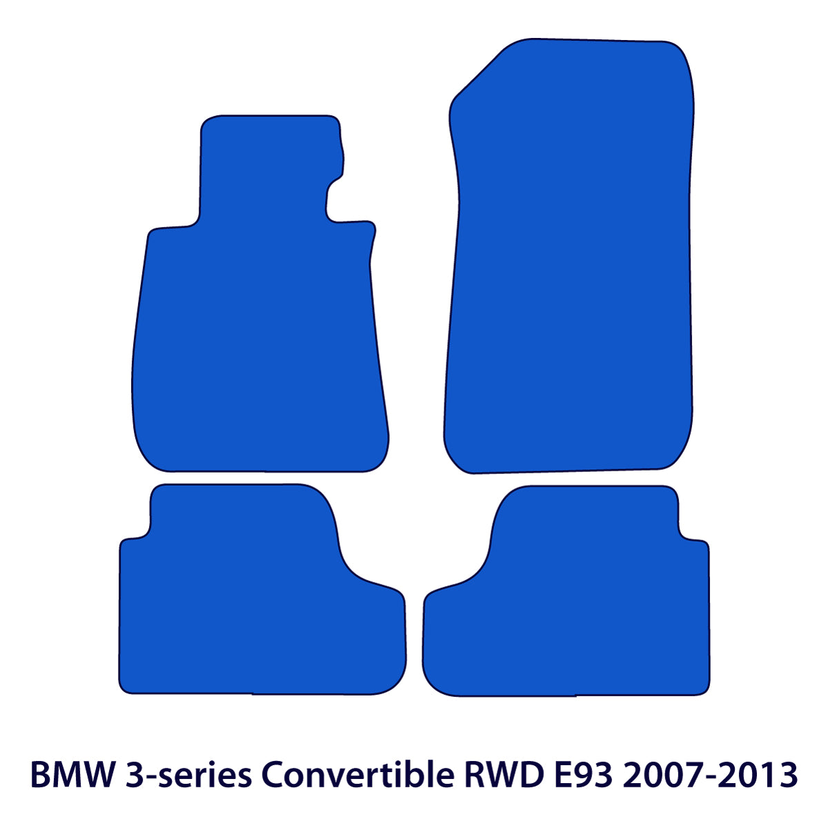BMW 3-Series Convertible RWD Velour Floor Mats 2007-2013 – E93 – M Stitching