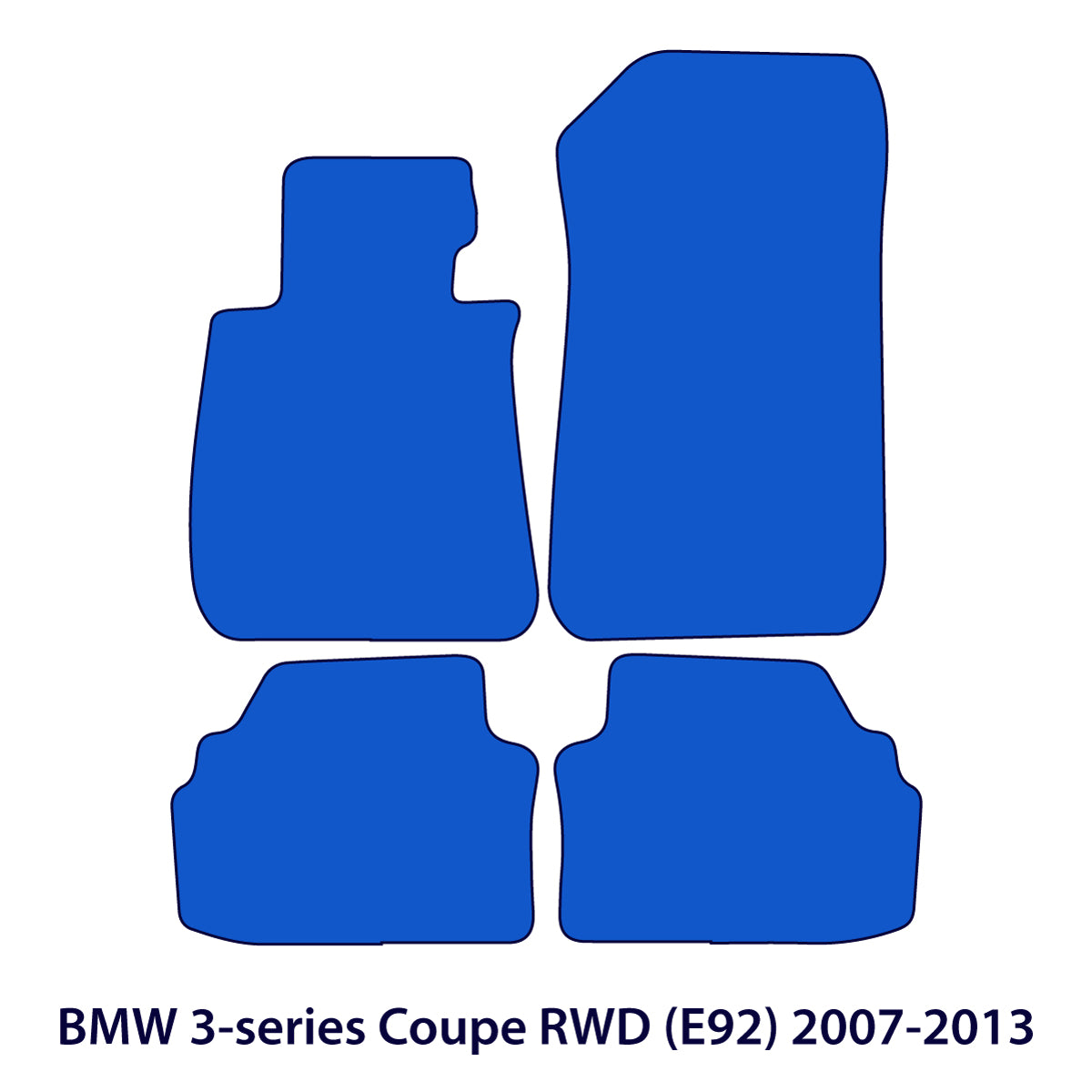 BMW 3-Series Coupe Velour Floor Mats 2007-2013 – RWD Only – E92 – M Stitching