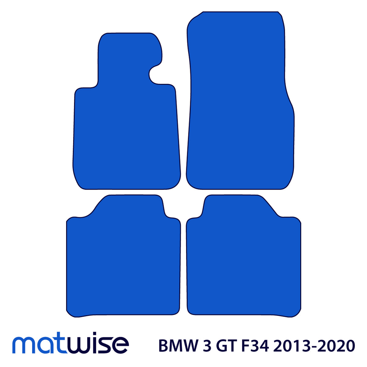 BMW 3-Series Gran Turismo Velour Floor Mats 2013-2020 – F34 – 3 Logo