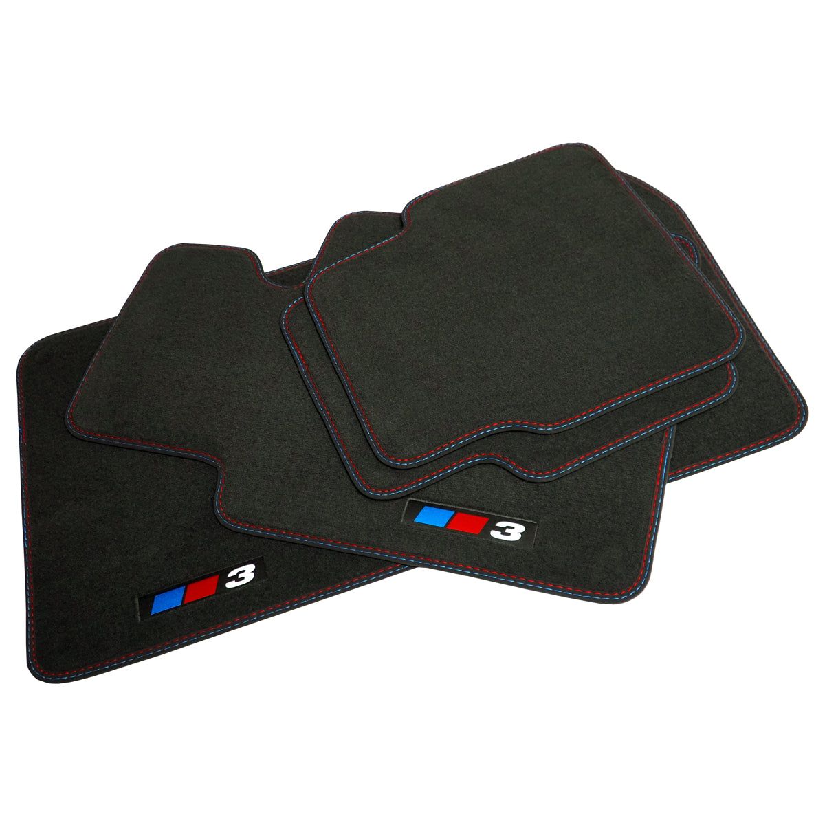 BMW 3-Series Velour Floor Mats – Sedan 2019-2026 &amp; Wagon 2020-2026 G20, G21, G80 – 3 Logo