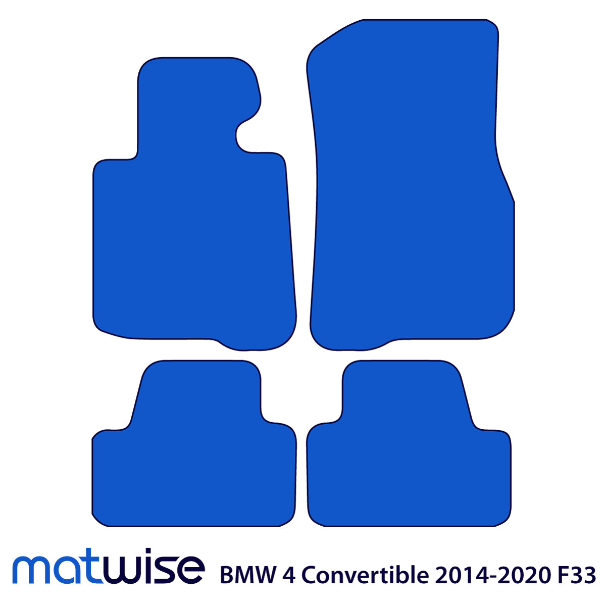 BMW 4-Series Convertible Velour Floor Mats 2014-2020 – F33 F83 – M Stitching