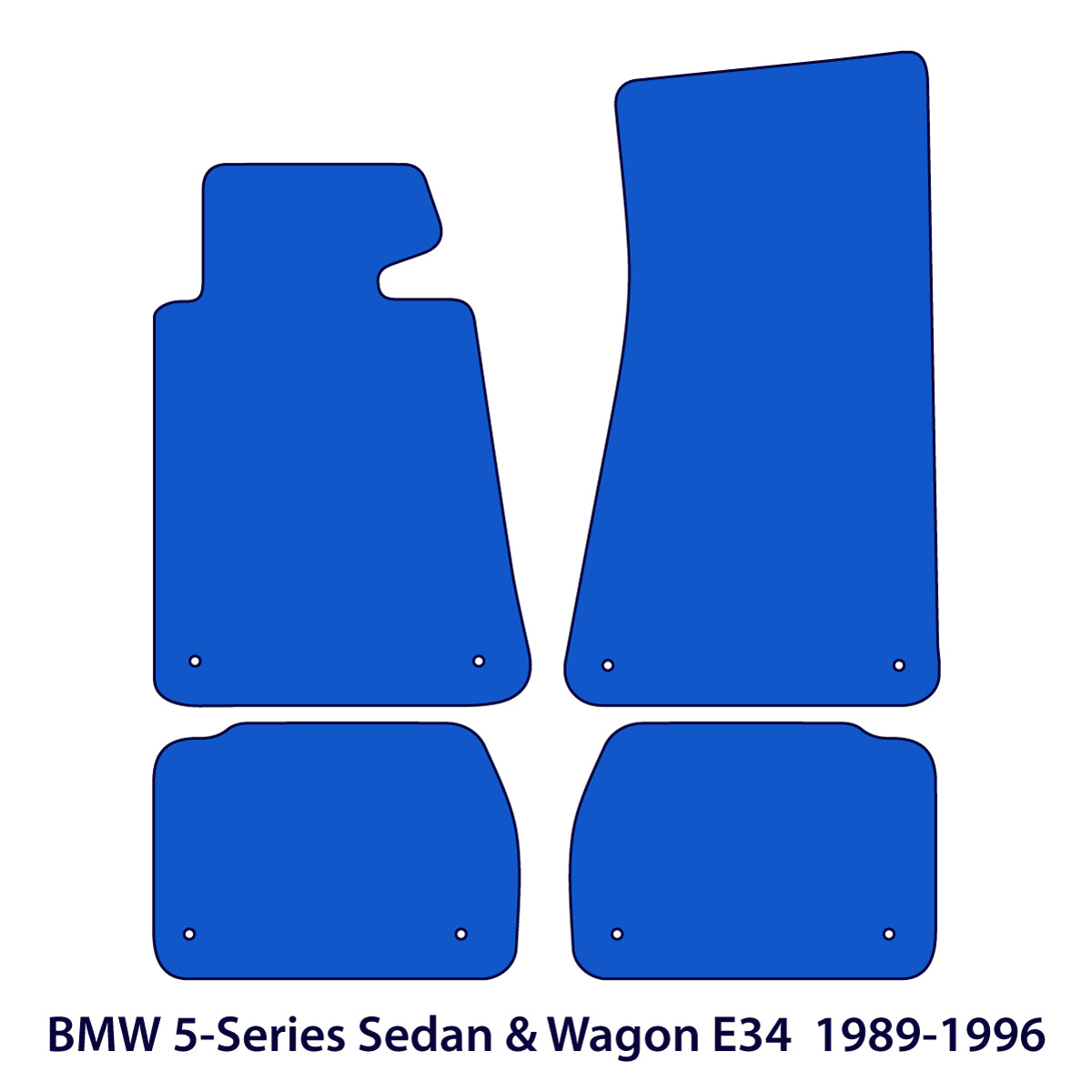 BMW 5-Series Velour Floor Mats 1989-1995 – E34 – M Stitching