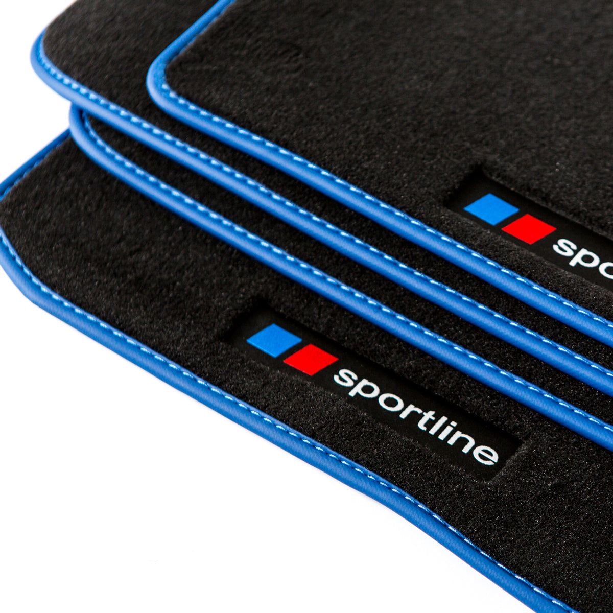 BMW 5-Series Velour Floor Mats xDrive 2004-2010 – E60, E61 – Blue Sportline