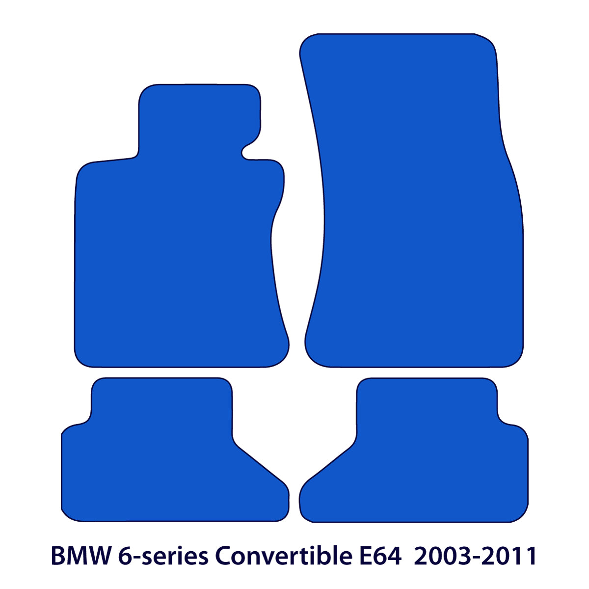 BMW 6-Series Convertible Velour Floor Mats 2003-2011 – E64 – 6 Logo