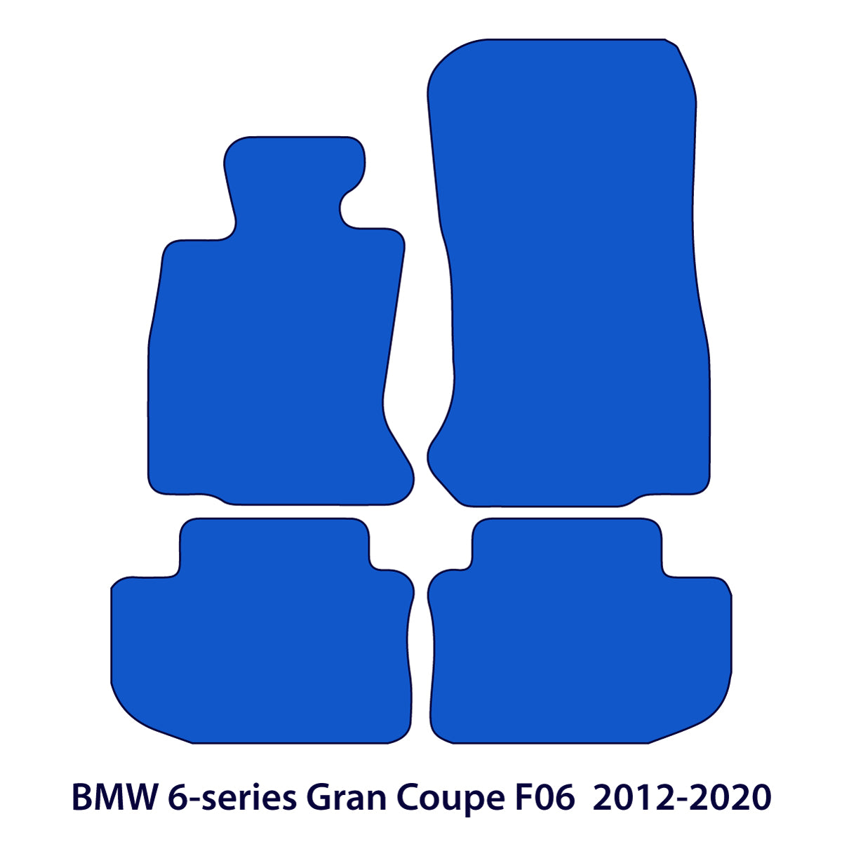 BMW 6-Series Gran Coupe Velour Floor Mats 2012-2021 – F06 – 6 Logo