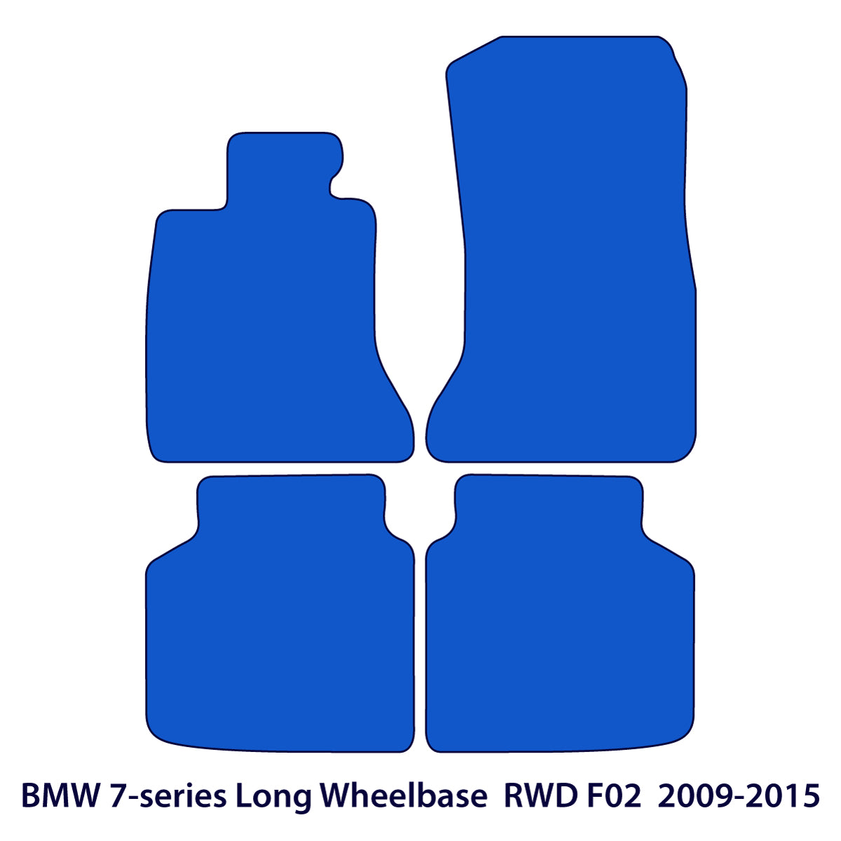 BMW 7-Series Floor Mats - Long Wheelbase RWD F02 - Black Color