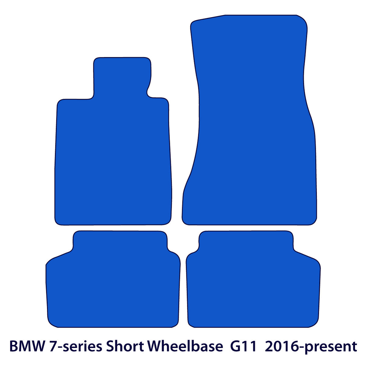 BMW 7-Series Velour Floor Mats 2016-2022 – Short Wheelbase G11 – M Stitching