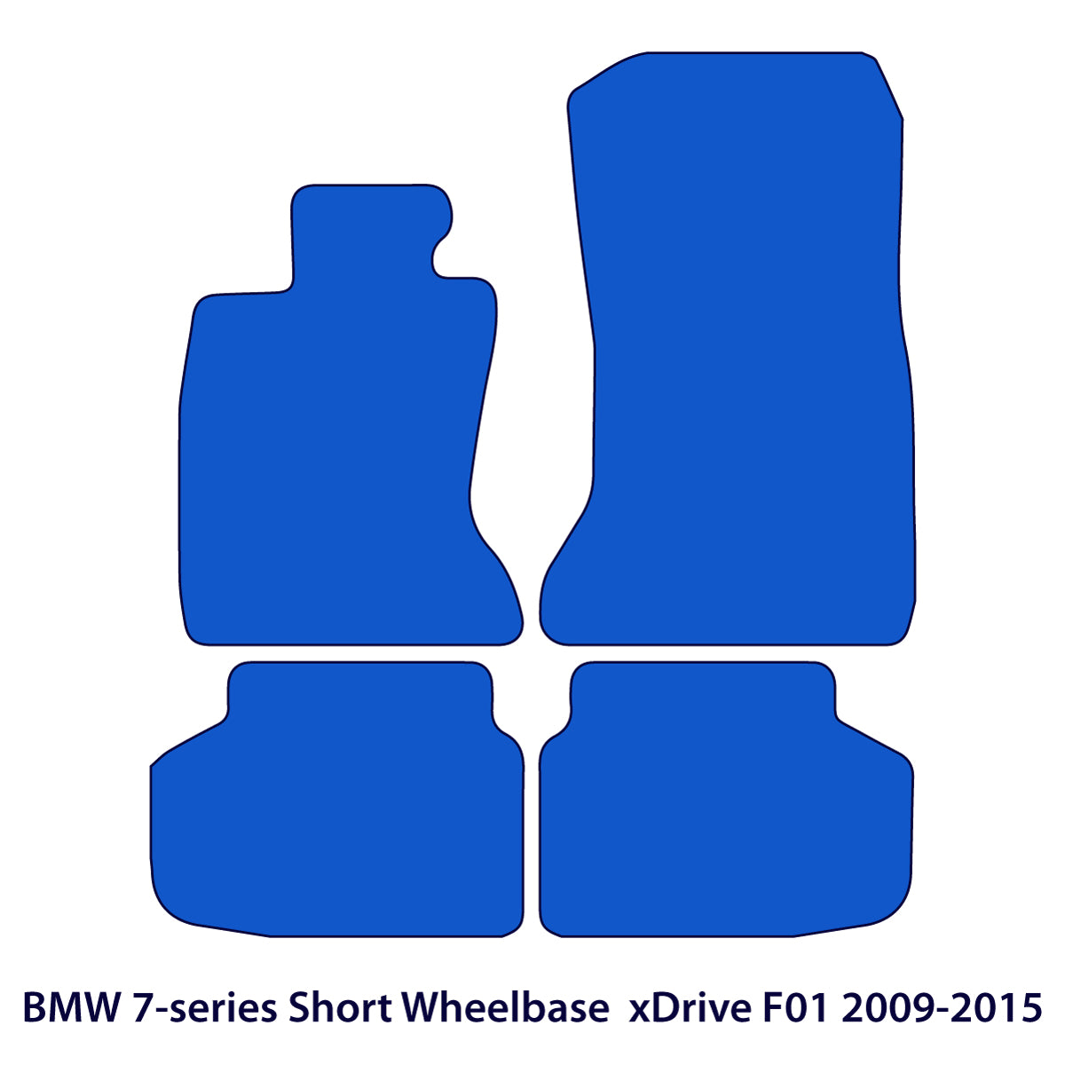 BMW 7-Series Velour Floor Mats 2009-2015 xDrive – Short Wheelbase F01 – Black