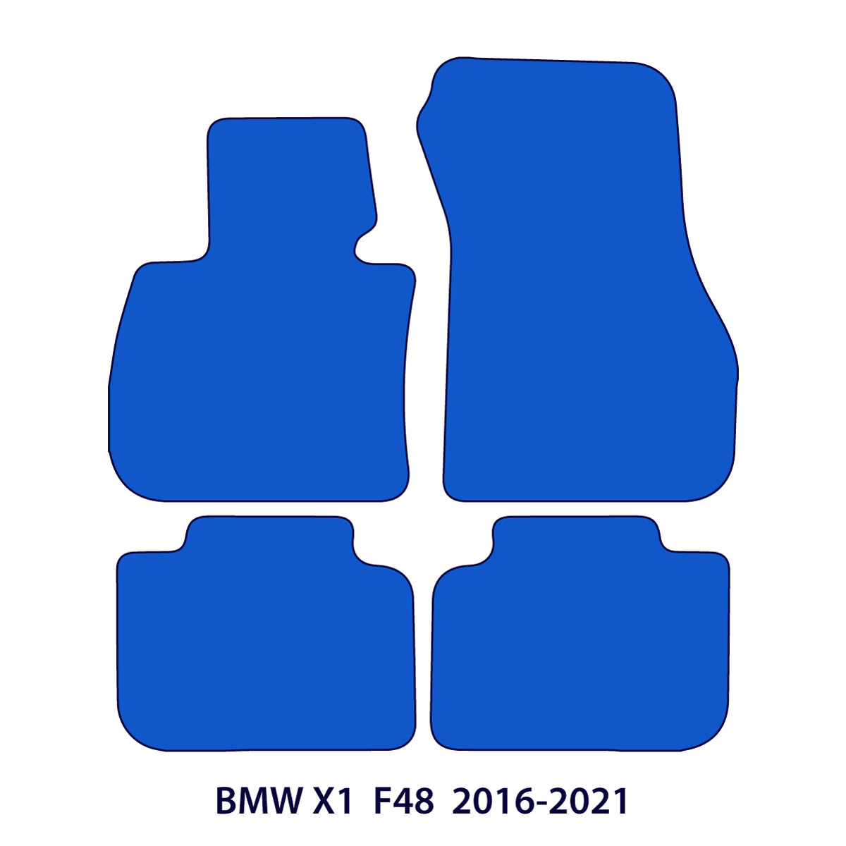 BMW X1 Velour Floor Mats 2016-2022 – F48 – Black