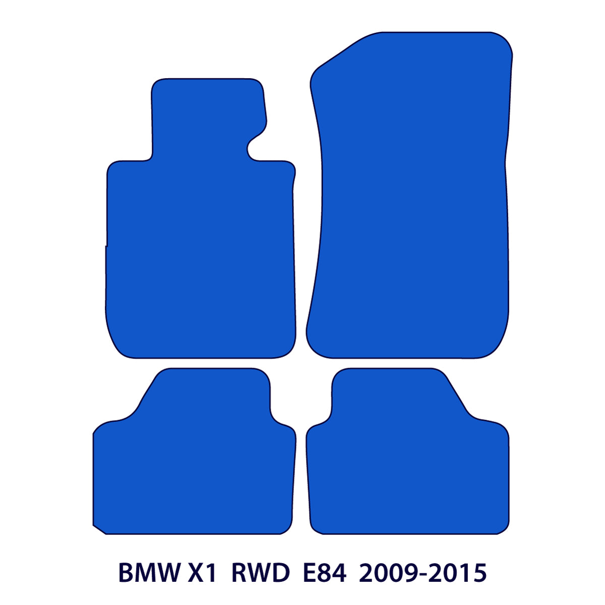 BMW X1 Velour Floor Mats 2009-2015 – RWD E84 – Black