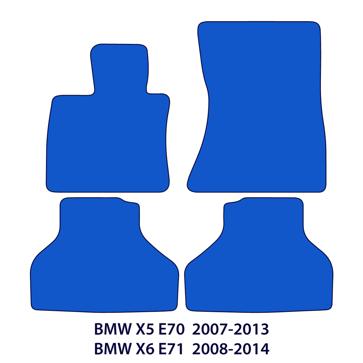 BMW X5 2007-2013 & X6 2008-2014 Velour Floor Mats – E70 & E71 – Black