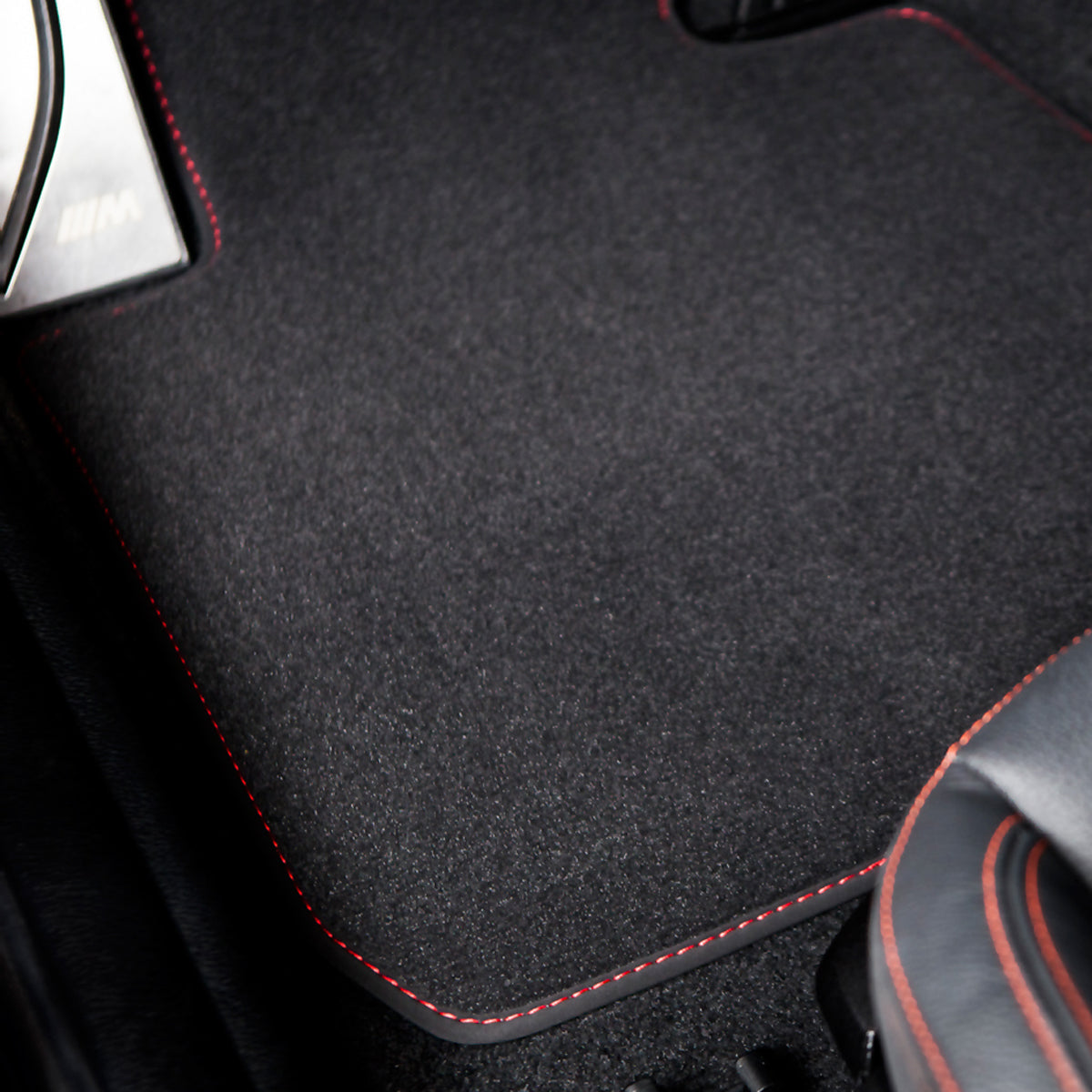 BMW X5 Velour Floor Mats 2014-2018 – F15 – Red Stitching