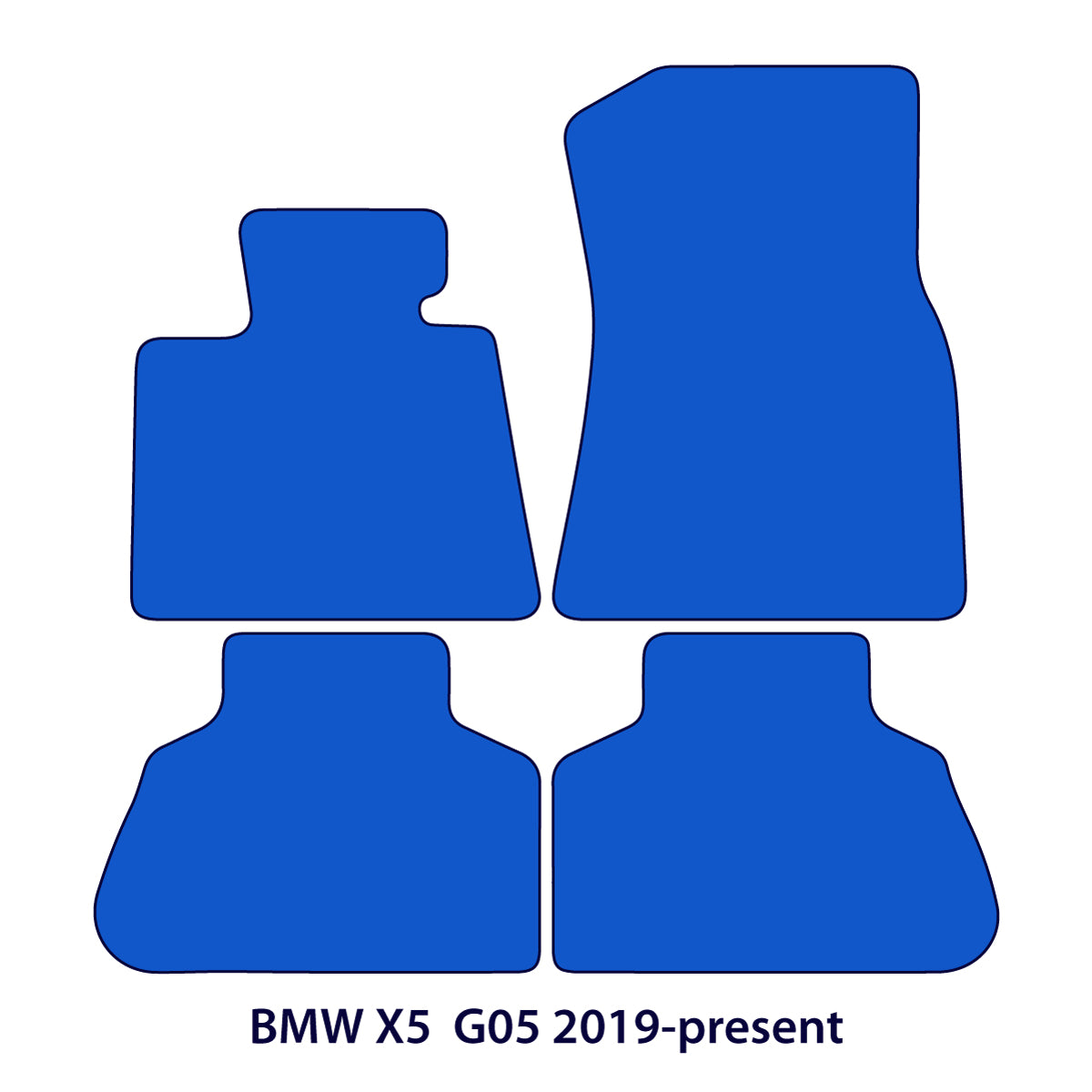 BMW X5 Velour Floor Mats 2019-2026 – G05 – M Stitching