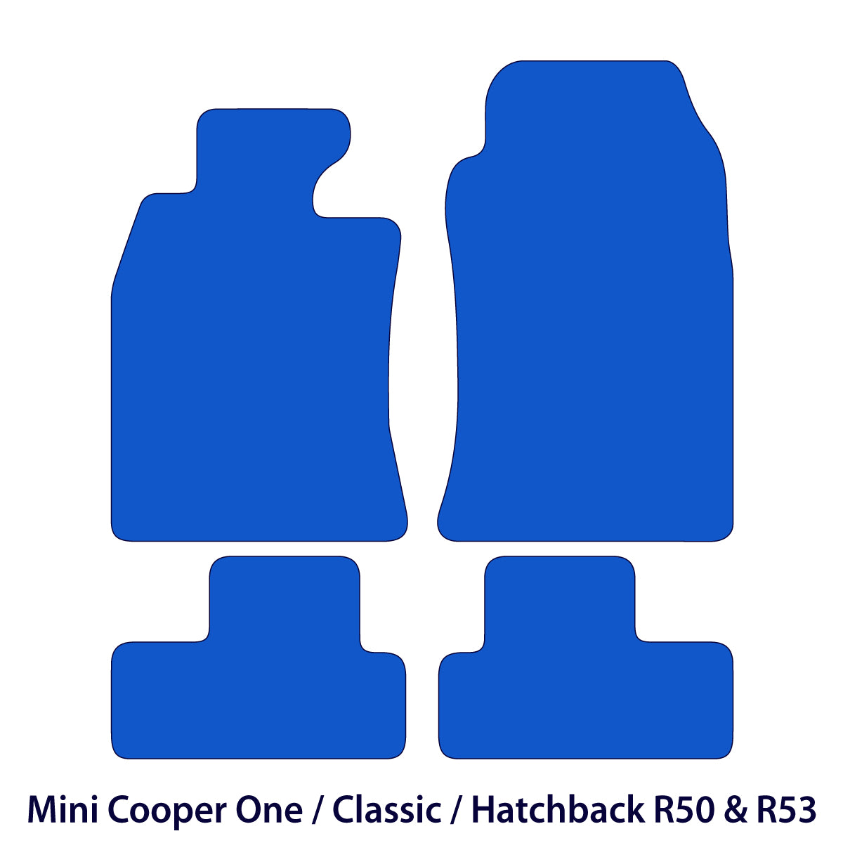Mini Cooper One / Classic Velour Floor Mats 2001-2006 – Hatchback R50 & R53 – Black
