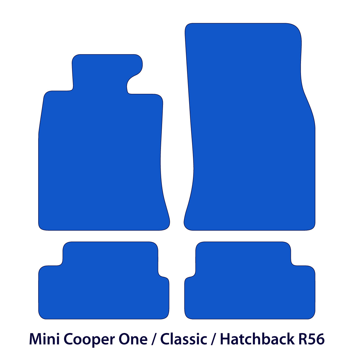 Mini Cooper One / Classic Velour Floor Mats 2007-2013 – Hatchback R56 – Black