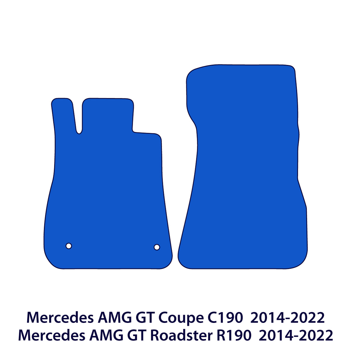 Mercedes AMG GT Velour Floor Mats 2014-2021 Coupe & Roadster C190 & R190 – Black