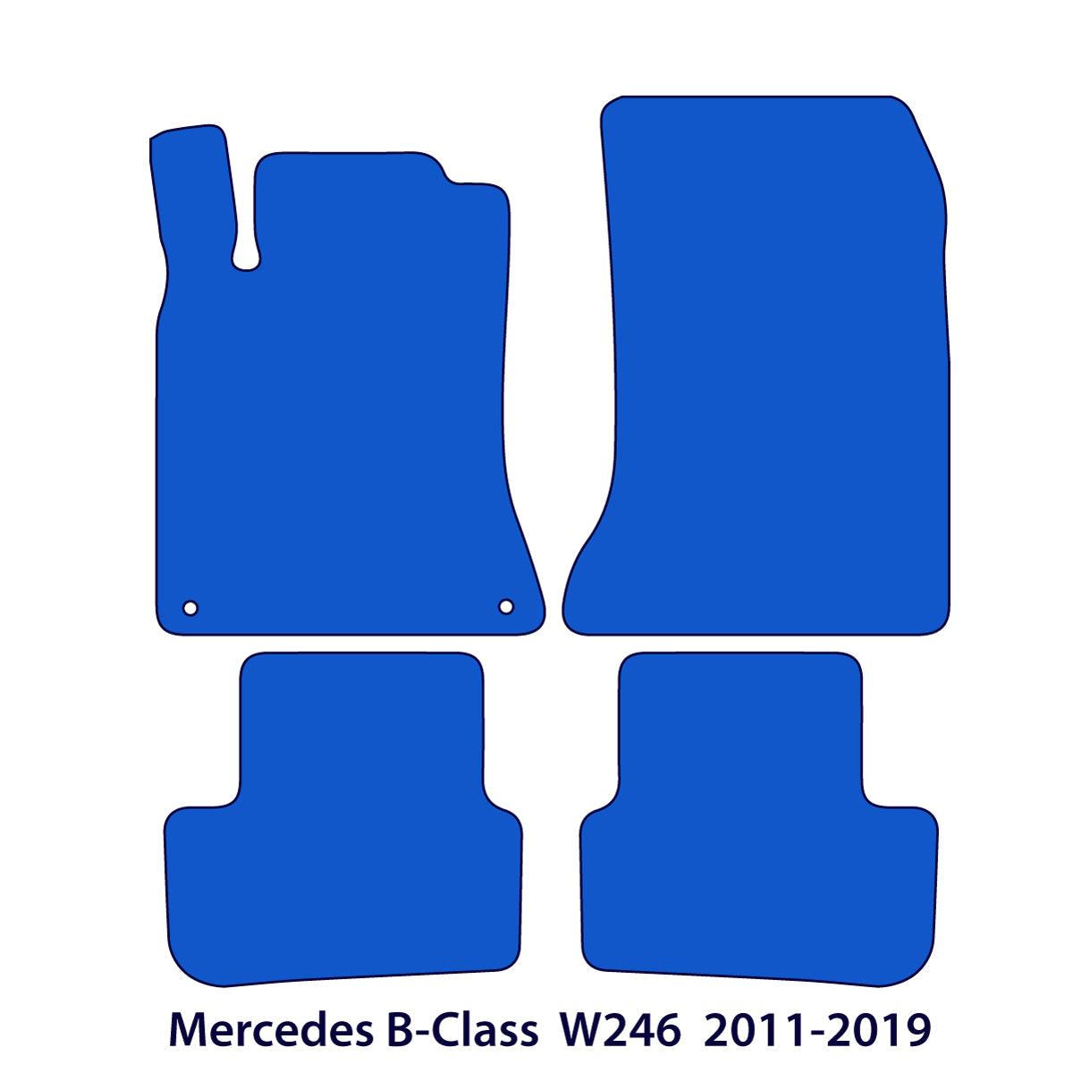 Mercedes B-Class Velour Floor Mats 2011-2019 – W246 – Black