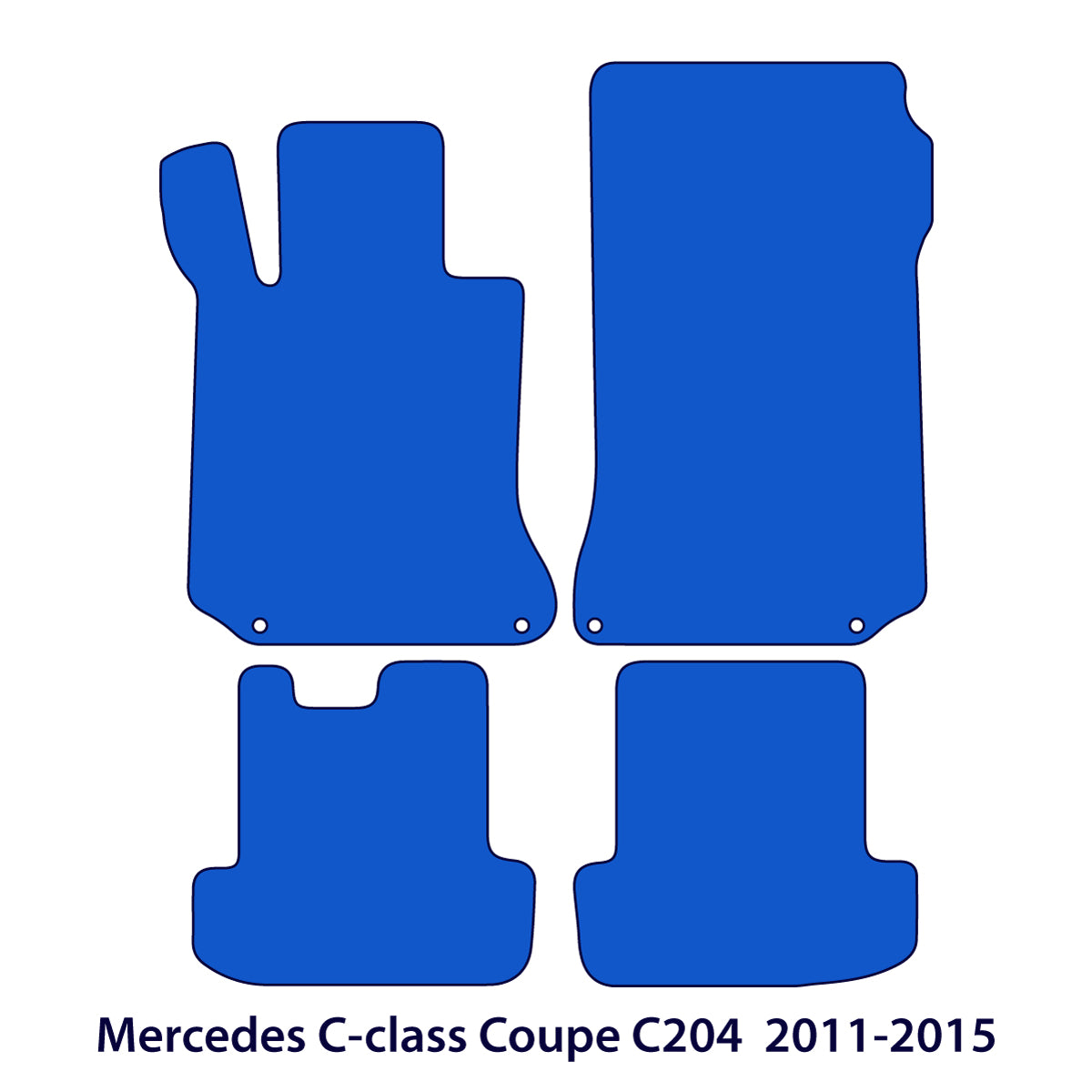 Mercedes C-Class Velour Floor Mats 2011-2015 – Coupe C204 – Black