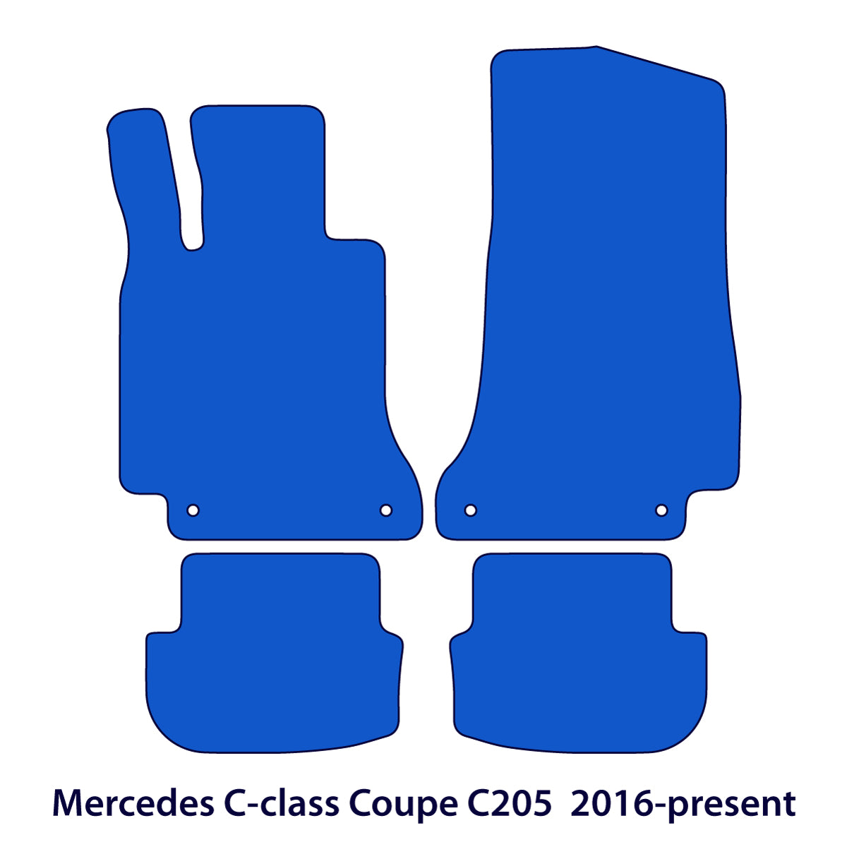 Mercedes C-Class Floor Mats 2016-2023 – Coupe C205 – Black