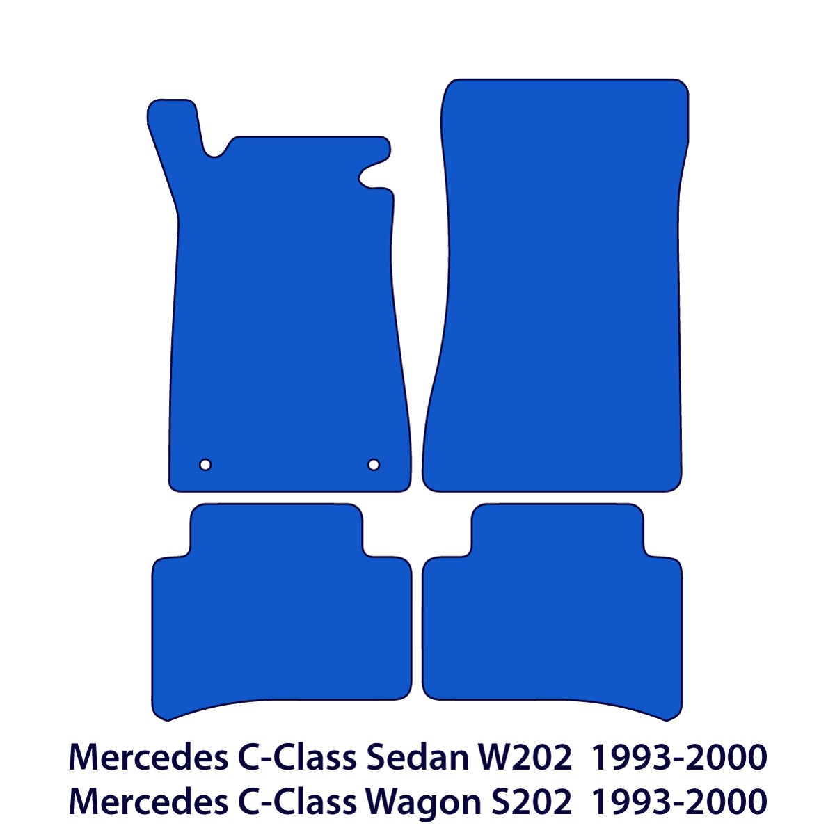 Mercedes C-Class Velour Floor Mats 1993-2000 – W202 & S202 – Black