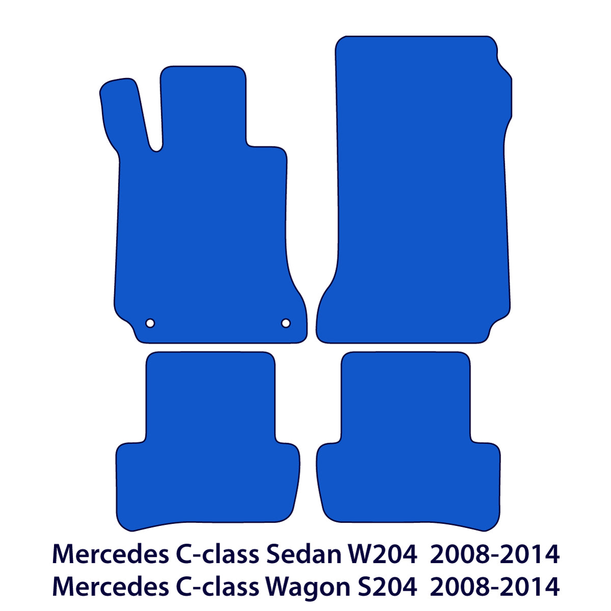 Mercedes C-Class Velour Floor Mats 2008-2014 – W204 & S204 – Black