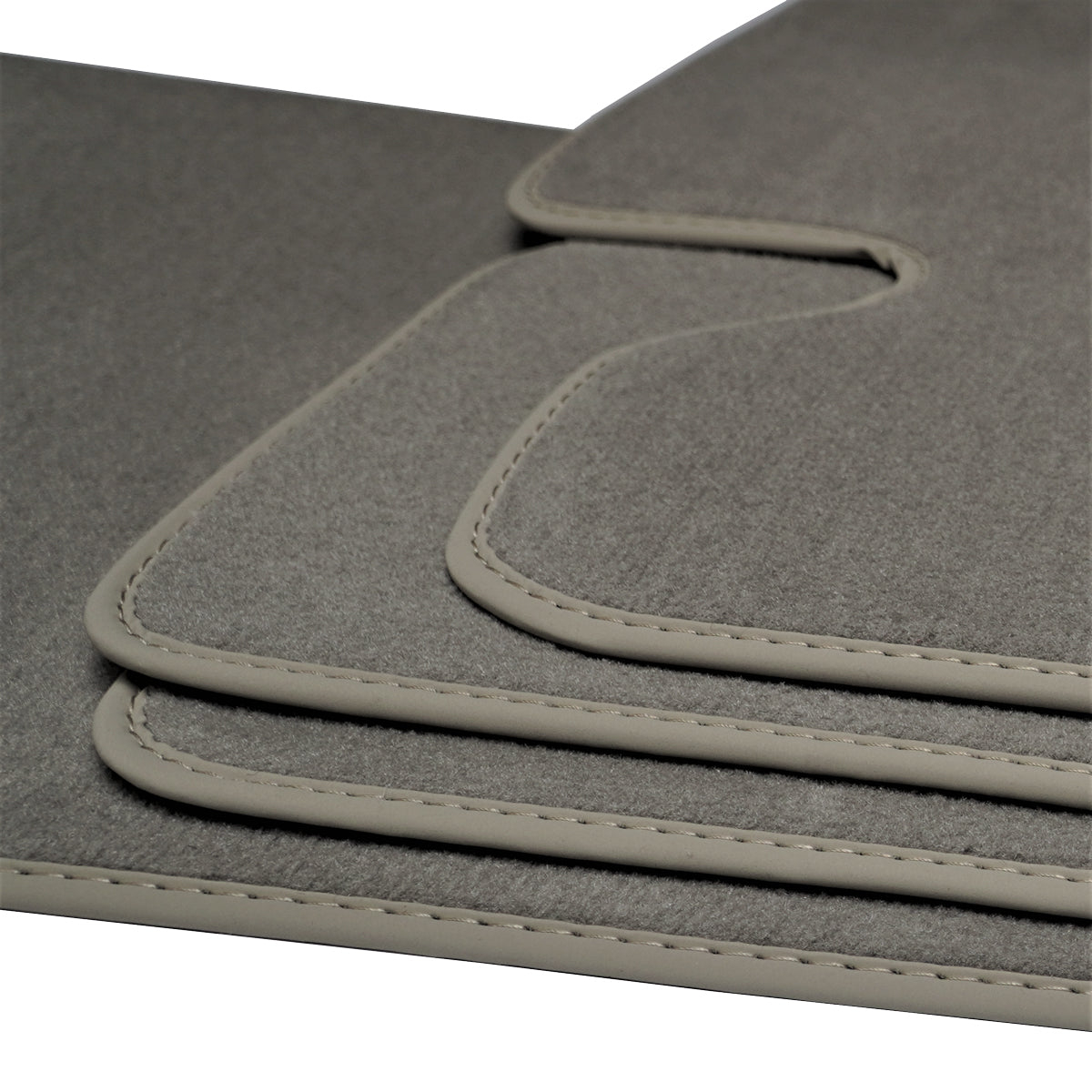 Mercedes C-Class Velour Floor Mats 2015-2021 – W205 &amp; S205 – Light Gray