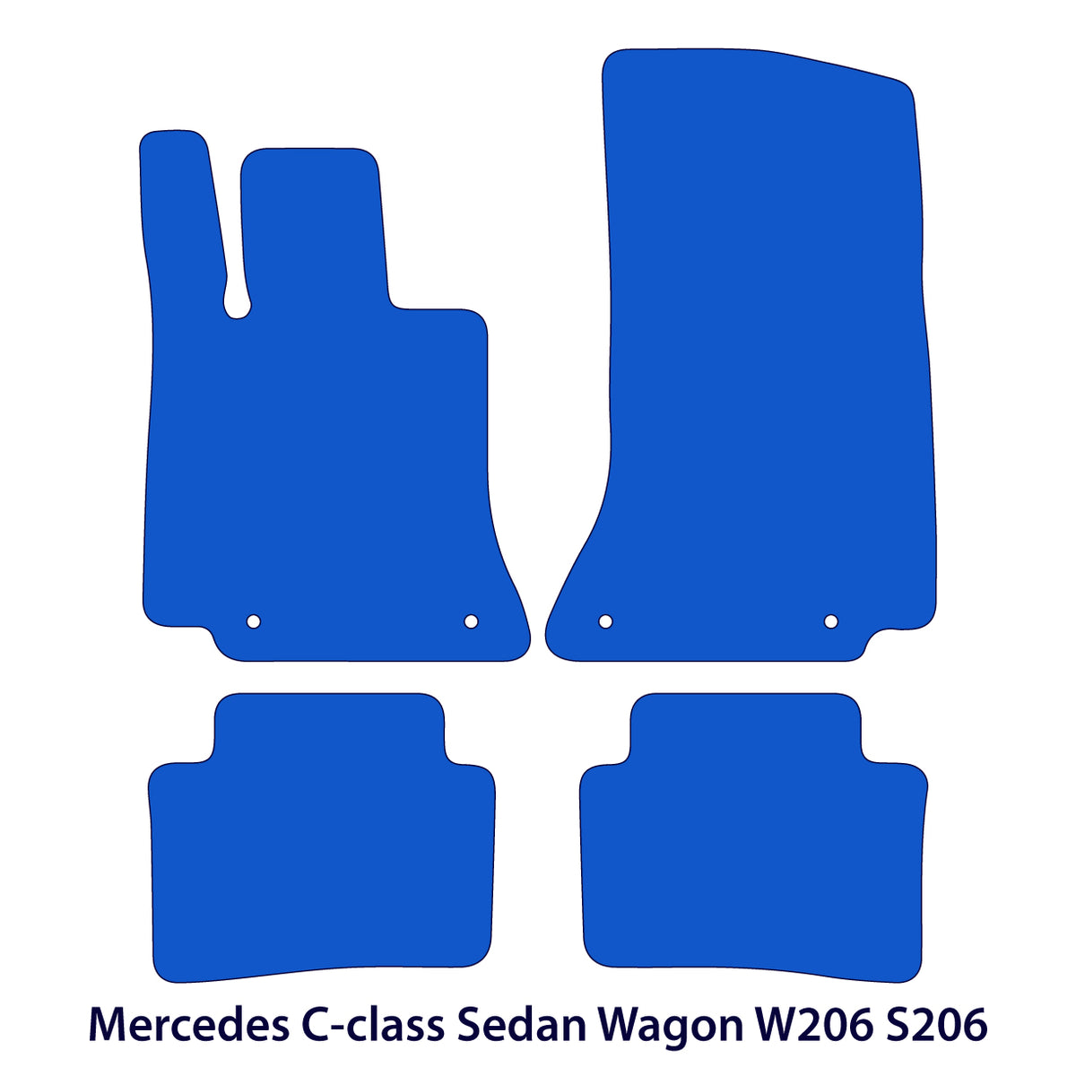 Mercedes C-Class Velour Floor Mats 2022-2025 – W206 &amp; S206 – Black