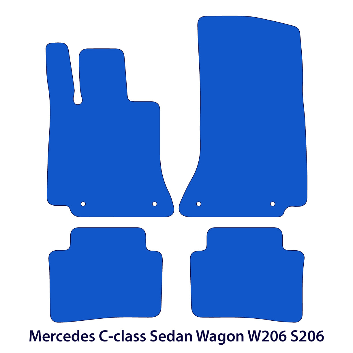 Mercedes C-Class Velour Floor Mats 2022-2025 – W206 & S206 – Black