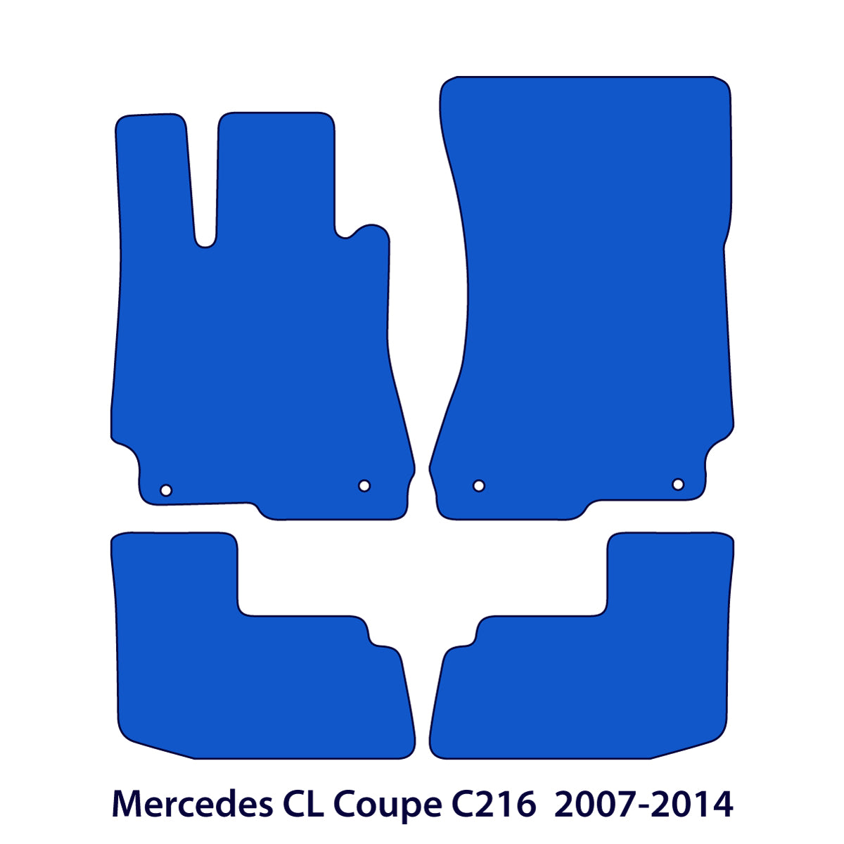 Mercedes CL Velour Floor Mats 2007-2014 – Coupe C216 – Black
