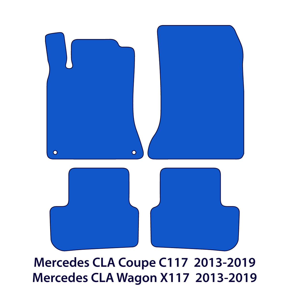 Mercedes CLA Velour Floor Mats 2013-2019 – C117 & X117 – Black