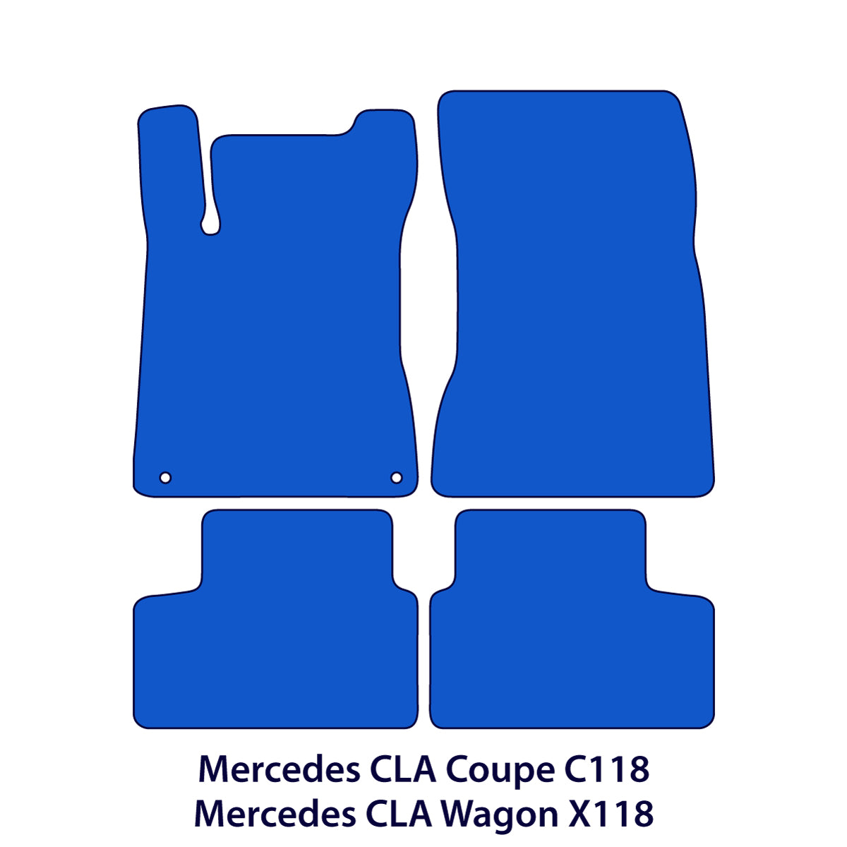 Mercedes CLA Velour Floor Mats 2020-2025 – C118 & X118 – Black