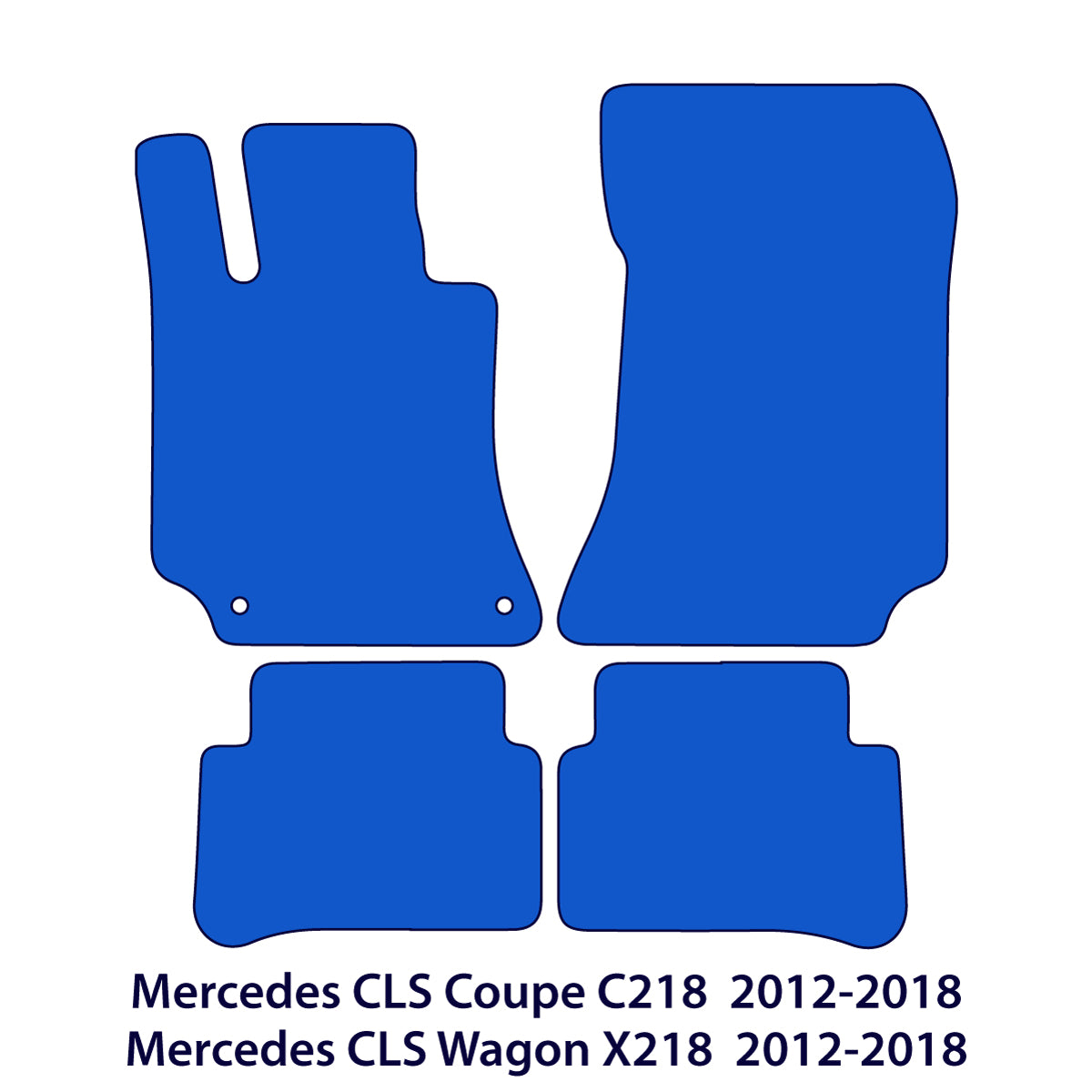 Mercedes CLS Velour Floor Mats 2012-2018 – C218 &amp; X218 – Black