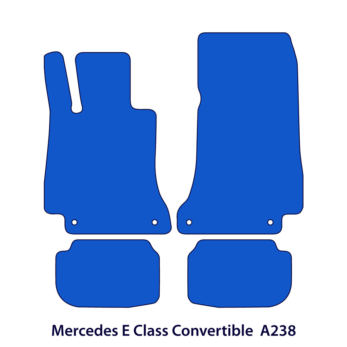 Mercedes E-Class Velour Floor Mats 2018-2023 – Convertible &amp; Coupe A238 &amp; C238 – Black
