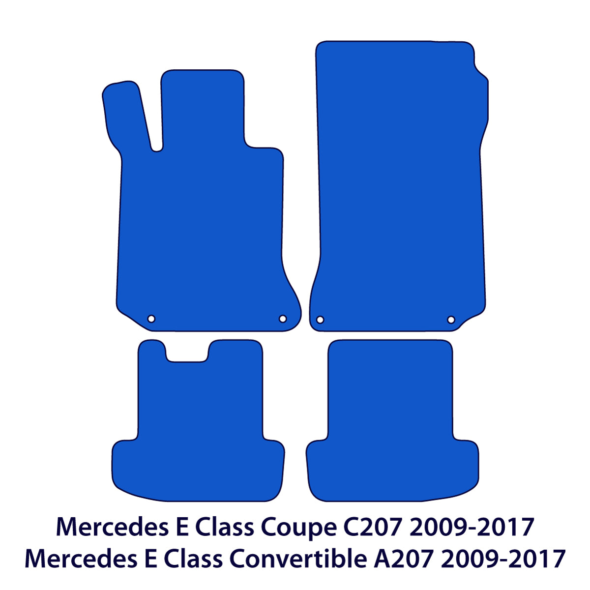 Mercedes E-Class Velour Floor Mats 2009-2017 Coupe &amp; Convertible C207 &amp; A207 – Black