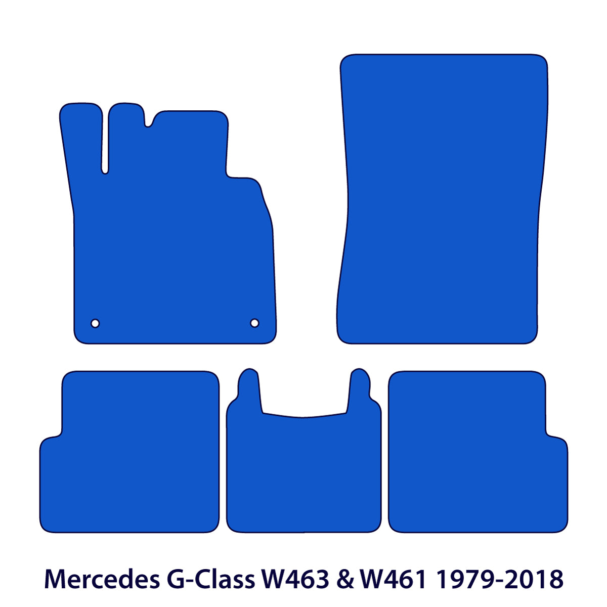 Mercedes G-Class Velour Floor Mats 1979-2018 – W463 & W461 – Light Gray