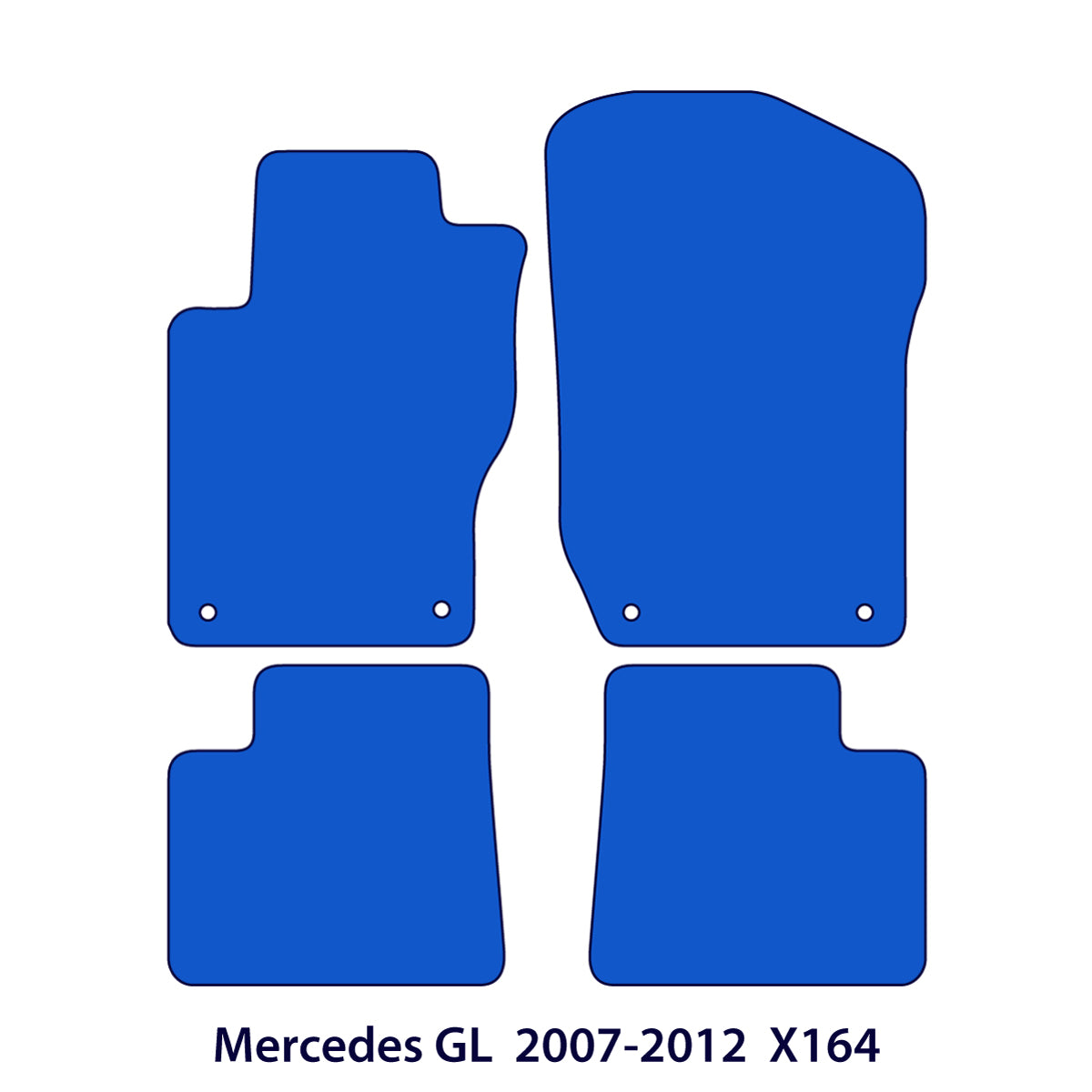 Mercedes GL Velour Floor Mats 2007-2012 – X164 – Black