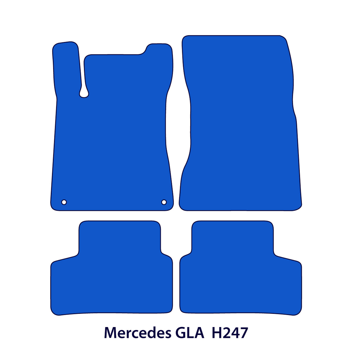 Mercedes GLA Velour Floor Mats 2021-2025 – H247 – Black