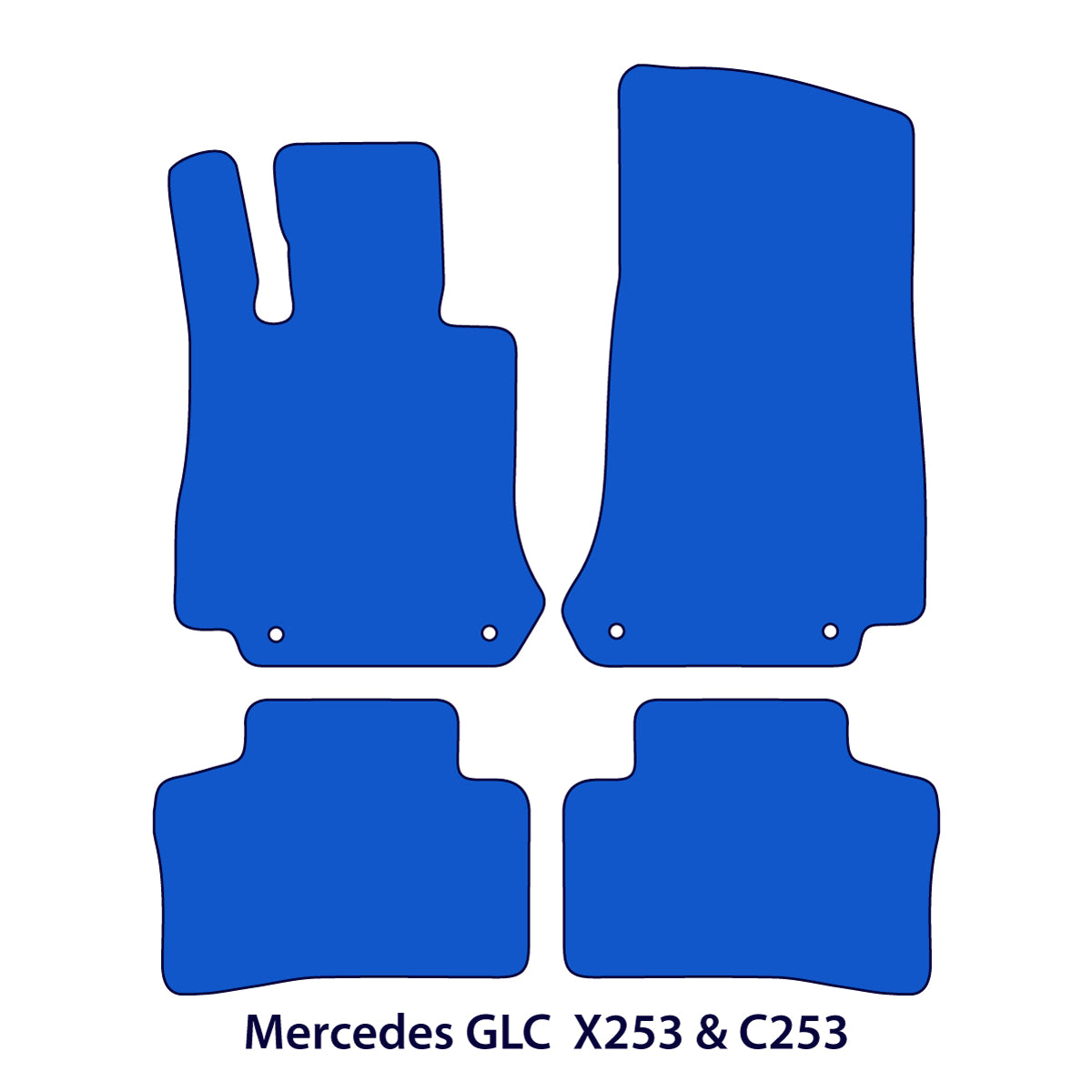 Mercedes GLC Velour Floor Mats SUV 2015-2022 Coupe 2015-2023 – X253 C253 – Black